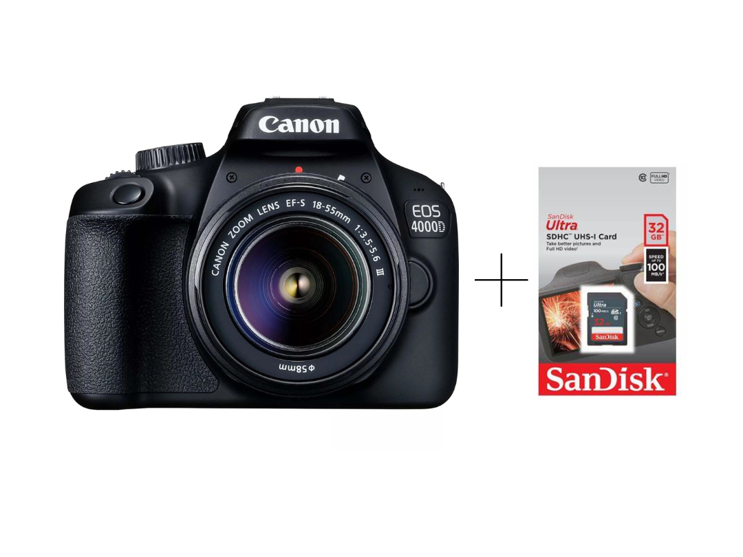 Buy Canon EOS 4000D Body + EF-S 18-55mm Lens in Qatar Buy Canon EOS 4000D Body + EF-S 18-55mm Lens in Qatar